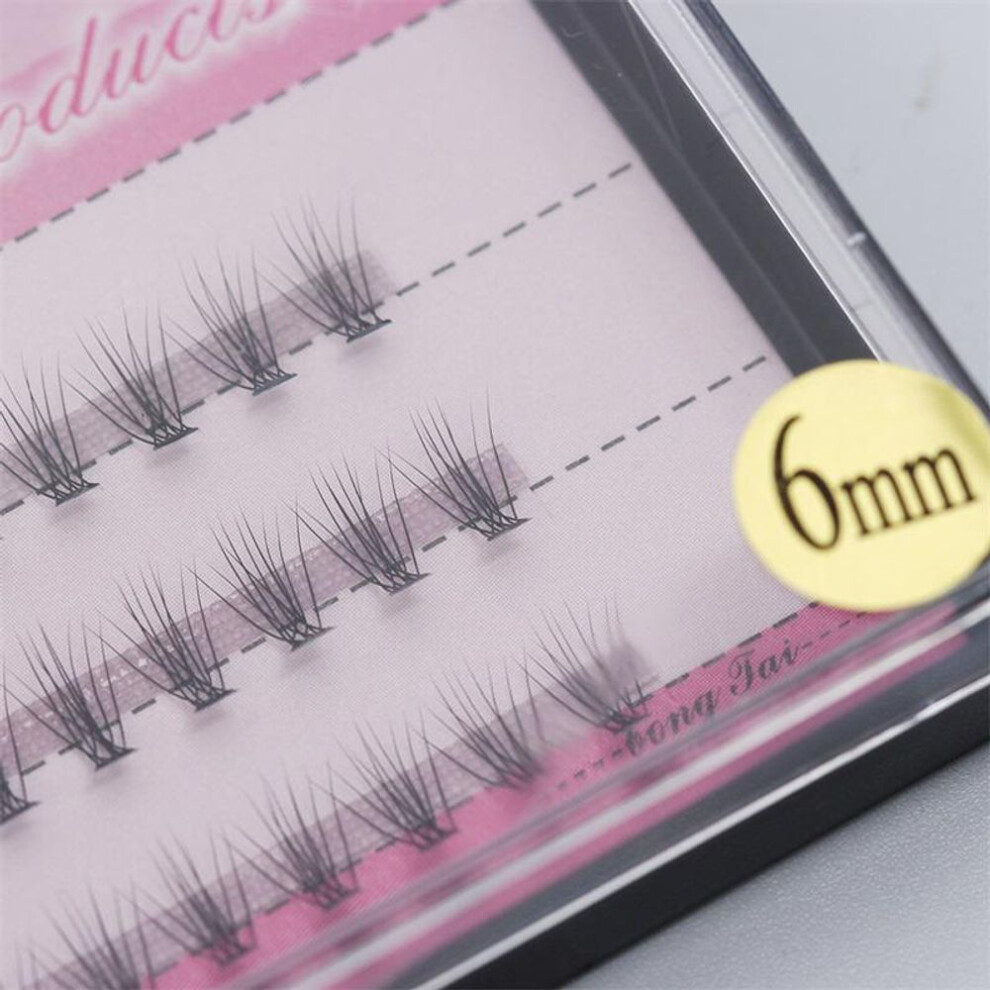 (as the picture, 6mm) 6-14mm 60pc Professional Makeup Individual Cluster False Eyelashes Fake Eye Lashes Extension