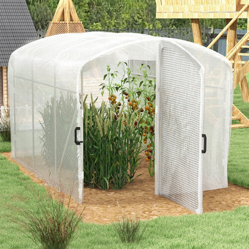 Outsunny Outsunny 3 x 2 x 2m Polytunnel Greenhouse with Door, Galvanised Steel Frame