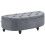 Homcom HOMCOM Semi-Circle Storage Ottoman Bench Tufted Upholstered Grey 8