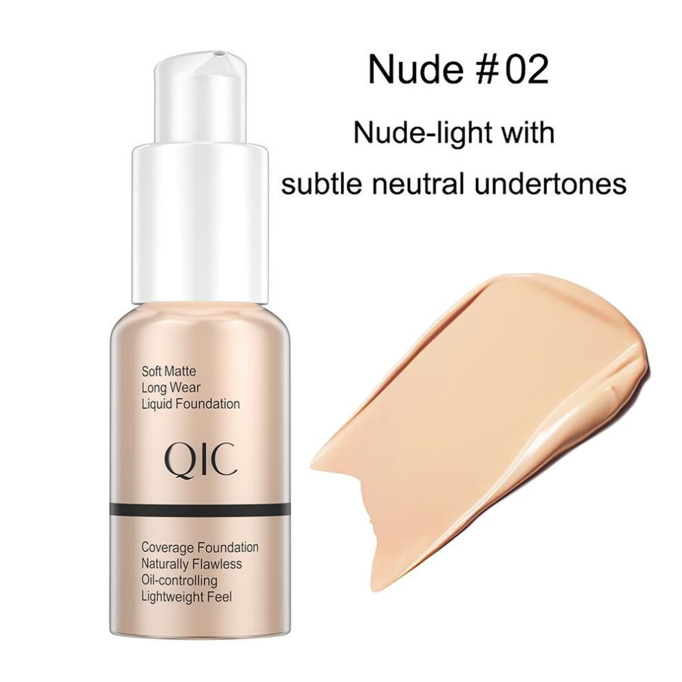 (02) 30ml Matte Makeup Foundation Cream Professional Concealing Face Dark Circle Liquid Long-lasting Eye Corrector Cream Cosmetic