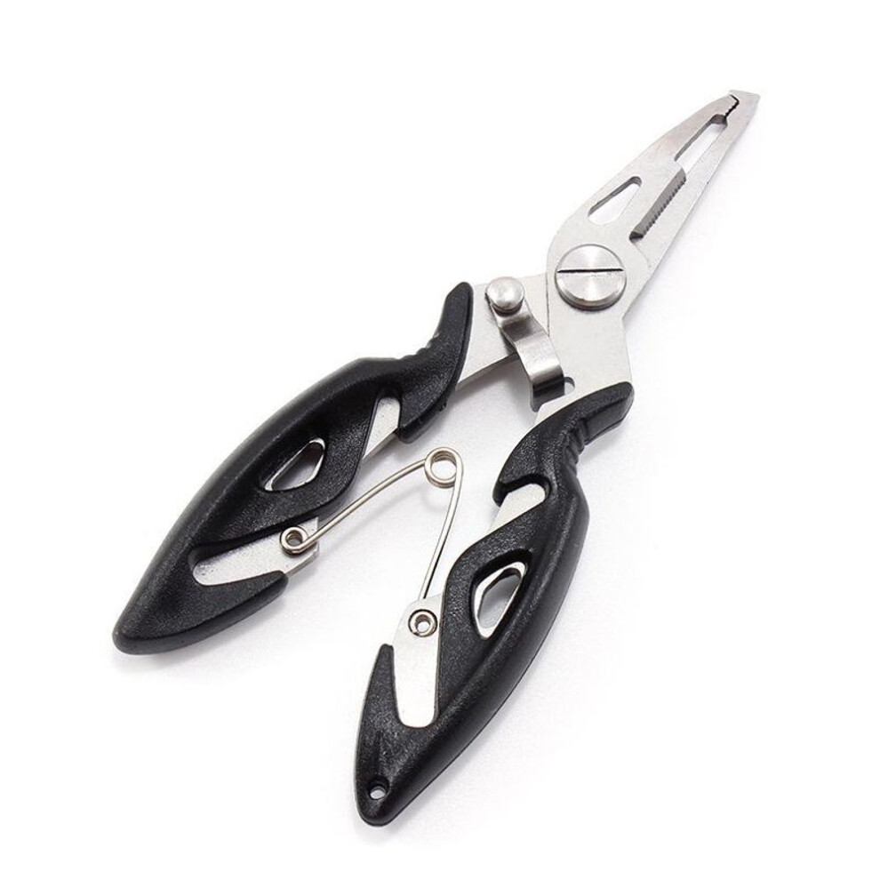 (black) Fishing Plier Scissor Braid Line Cutter Hook Remover Split Ring Opener Cutting Fish Use Tongs Fishing Tool