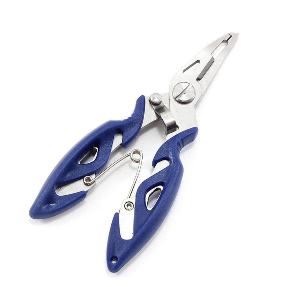 (blue) Fishing Plier Scissor Braid Line Cutter Hook Remover Split Ring Opener Cutting Fish Use Tongs Fishing Tool