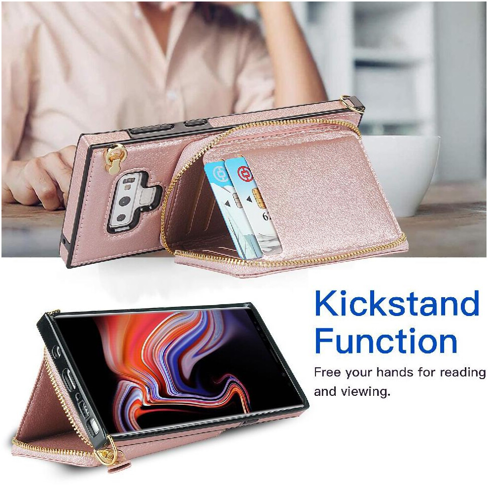 (Pink) Case For Samsung Galaxy Note 9 Leather Pocket Shockproof Wallet Pink 764549396764