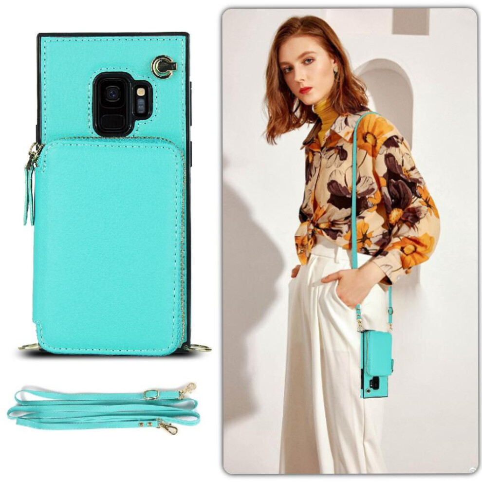 (Blue) Case For Samsung Galaxy S9 Wallet Pocket Shockproof Leather Blue 764549396986