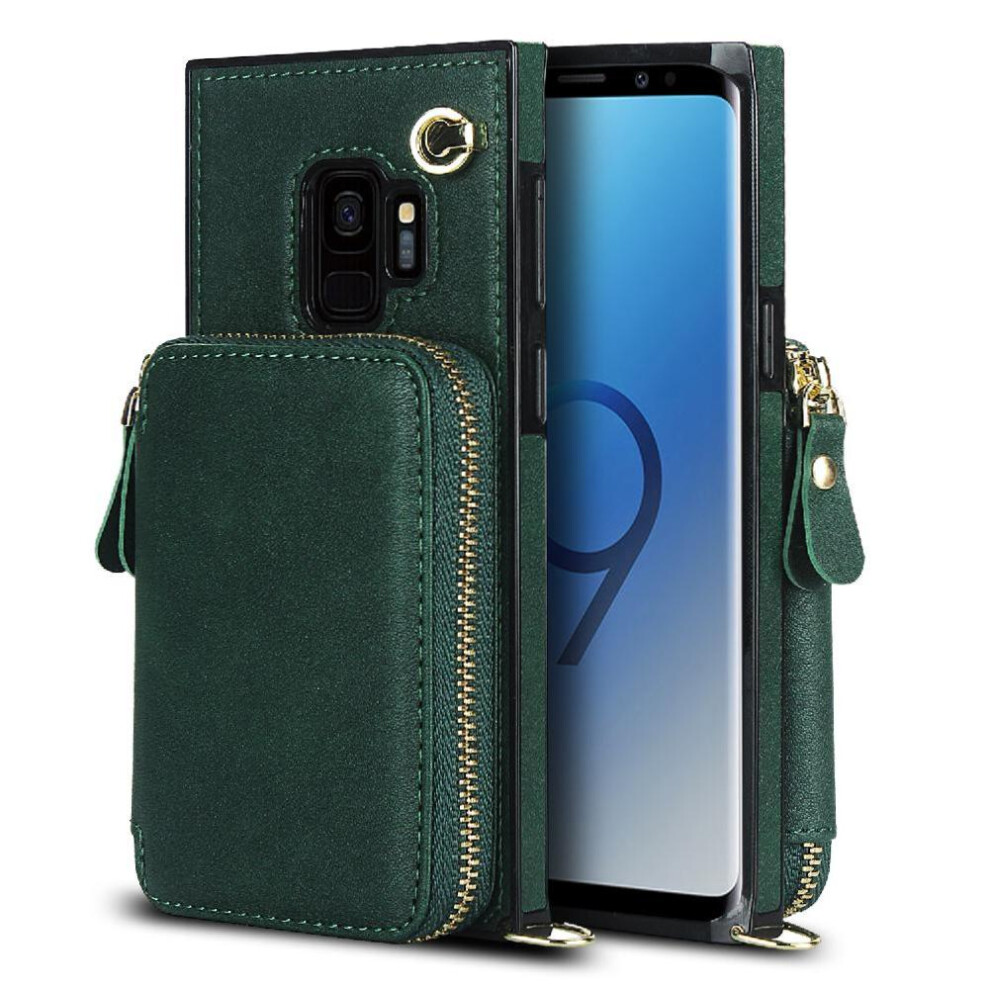 (Green) Case For Samsung Galaxy S9 Wallet Pocket Shockproof Leather Green 764549396993