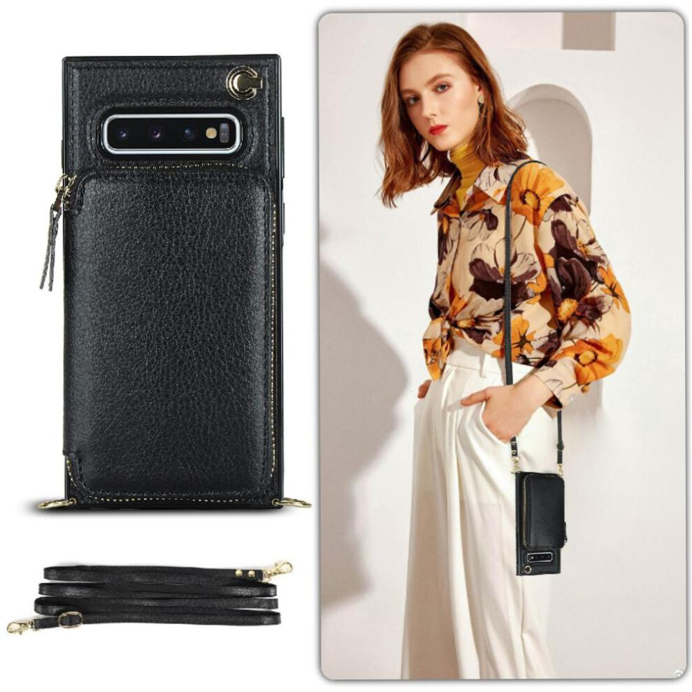 (Black) Case For Samsung Galaxy S10 Wallet Pocket Shockproof Leather Black 764549397082