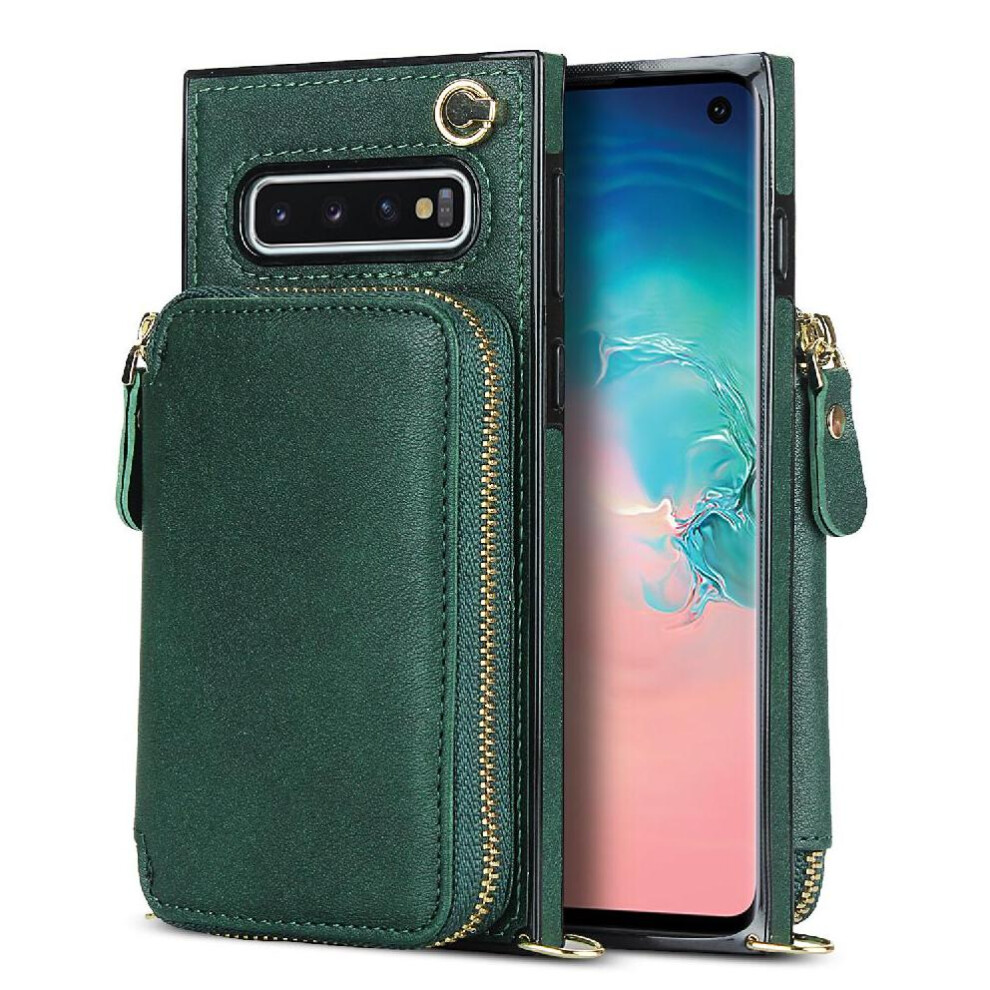 (Green) Case For Samsung Galaxy S10 Wallet Pocket Shockproof Leather Green 764549397112