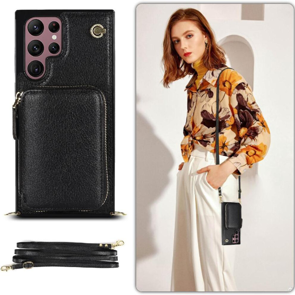 (Black) Case For Samsung Galaxy S22 Ultra Shockproof Wallet Leather Pocket Black 764549397686