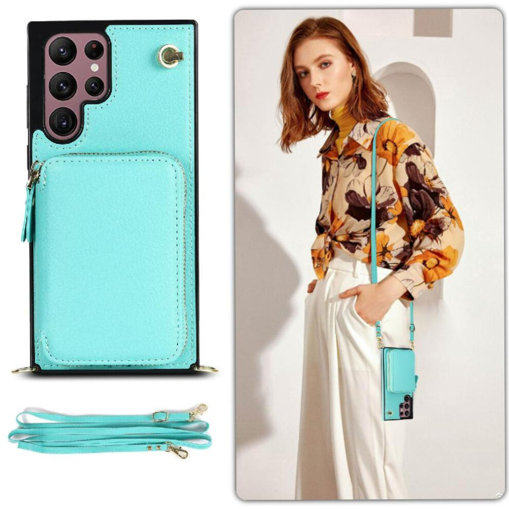 (Blue) Case For Samsung Galaxy S22 Ultra Shockproof Wallet Leather Pocket Blue 764549397709