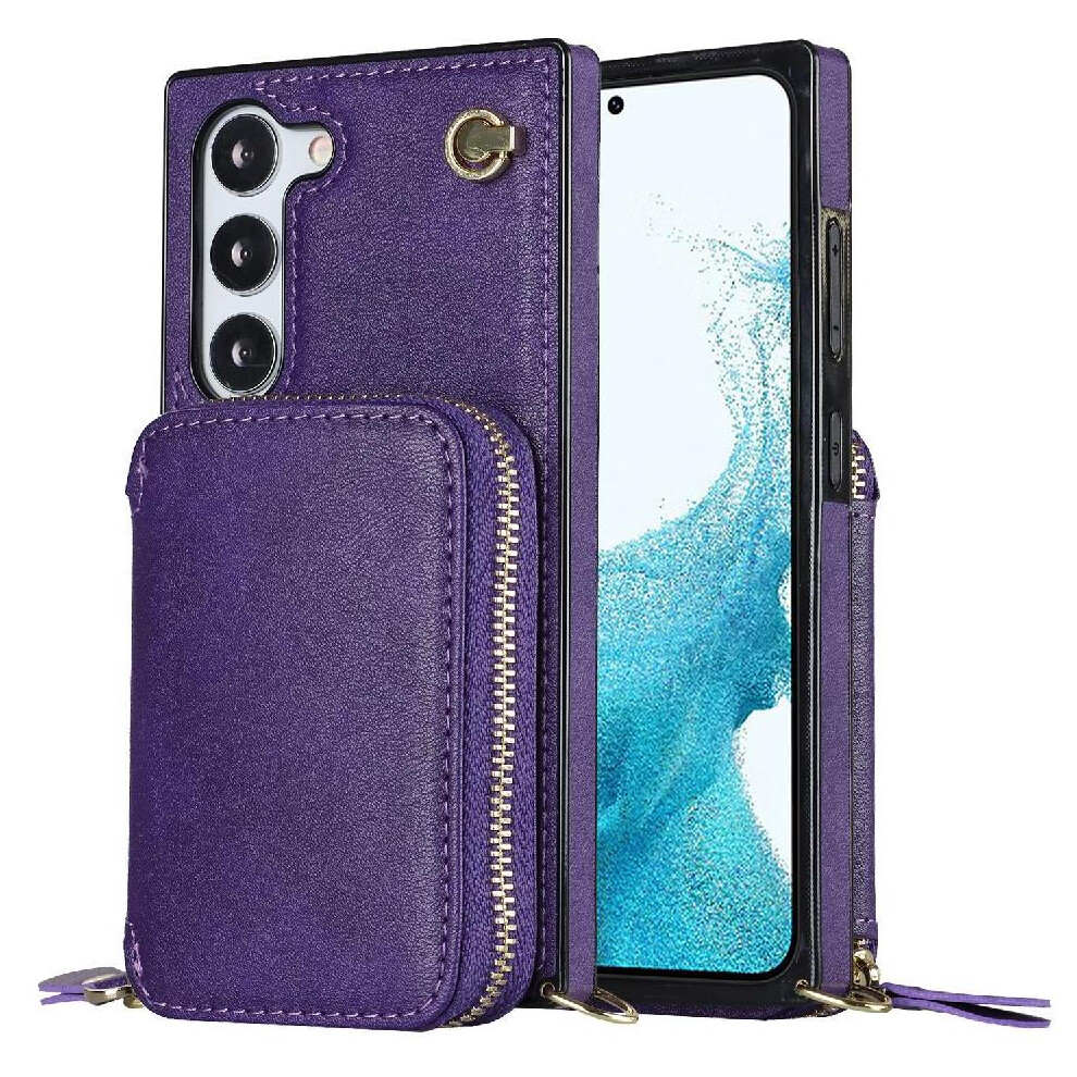 (Purple) Case For Samsung Galaxy S23 Plus Pocket Leather Wallet Shockproof Purple 764549397976