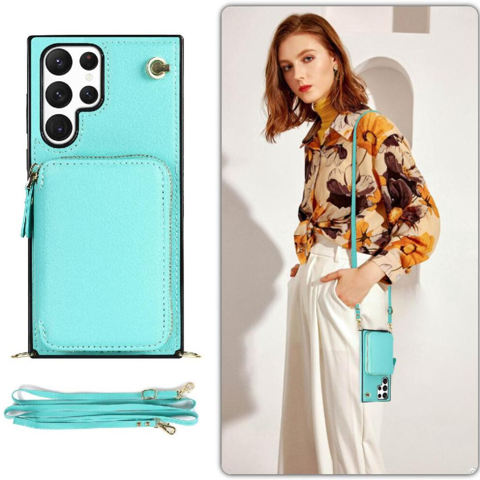 (Blue) Case For Samsung Galaxy S23 Ultra Wallet Leather Pocket Shockproof Blue 764549398003