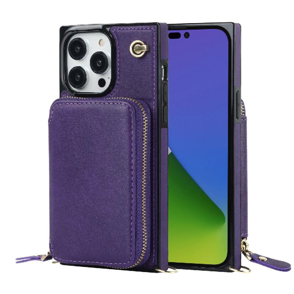 (Purple) Case For Iphone 16 Pro Pocket Shockproof Wallet Leather Purple 764549398270