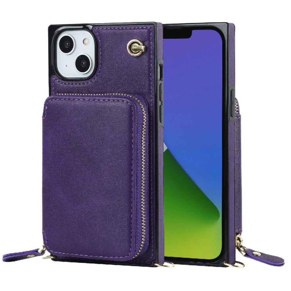 (Purple) Case For Iphone 15 Plus Leather Pocket Wallet Shockproof Purple 764549398515