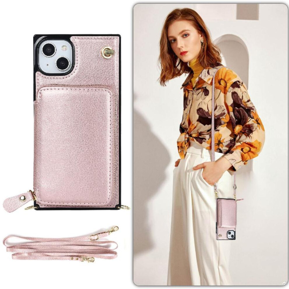 (Pink) Case For Iphone 15 Pocket Leather Shockproof Wallet Pink 764549398560