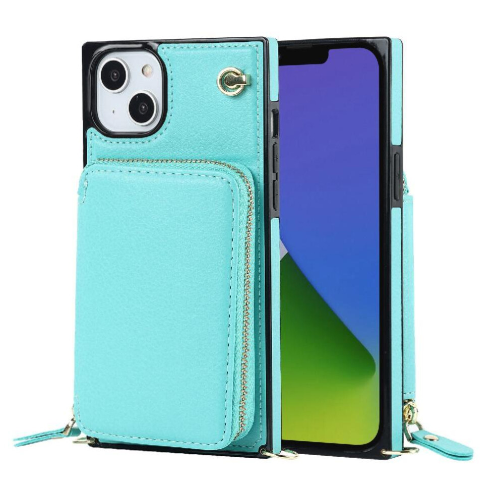 (Blue) Case For Iphone 15 Pocket Leather Shockproof Wallet Blue 764549398546