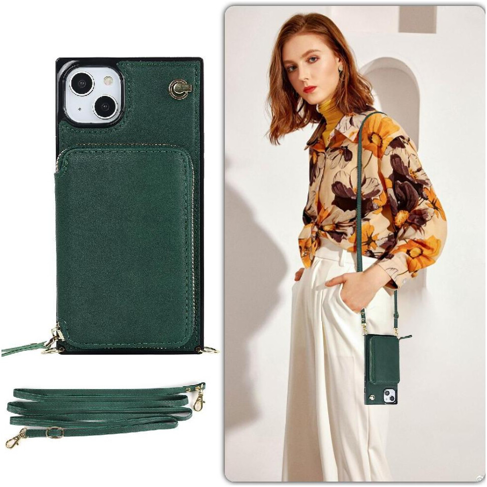 (Green) Case For Iphone 15 Pocket Leather Shockproof Wallet Green 764549398553