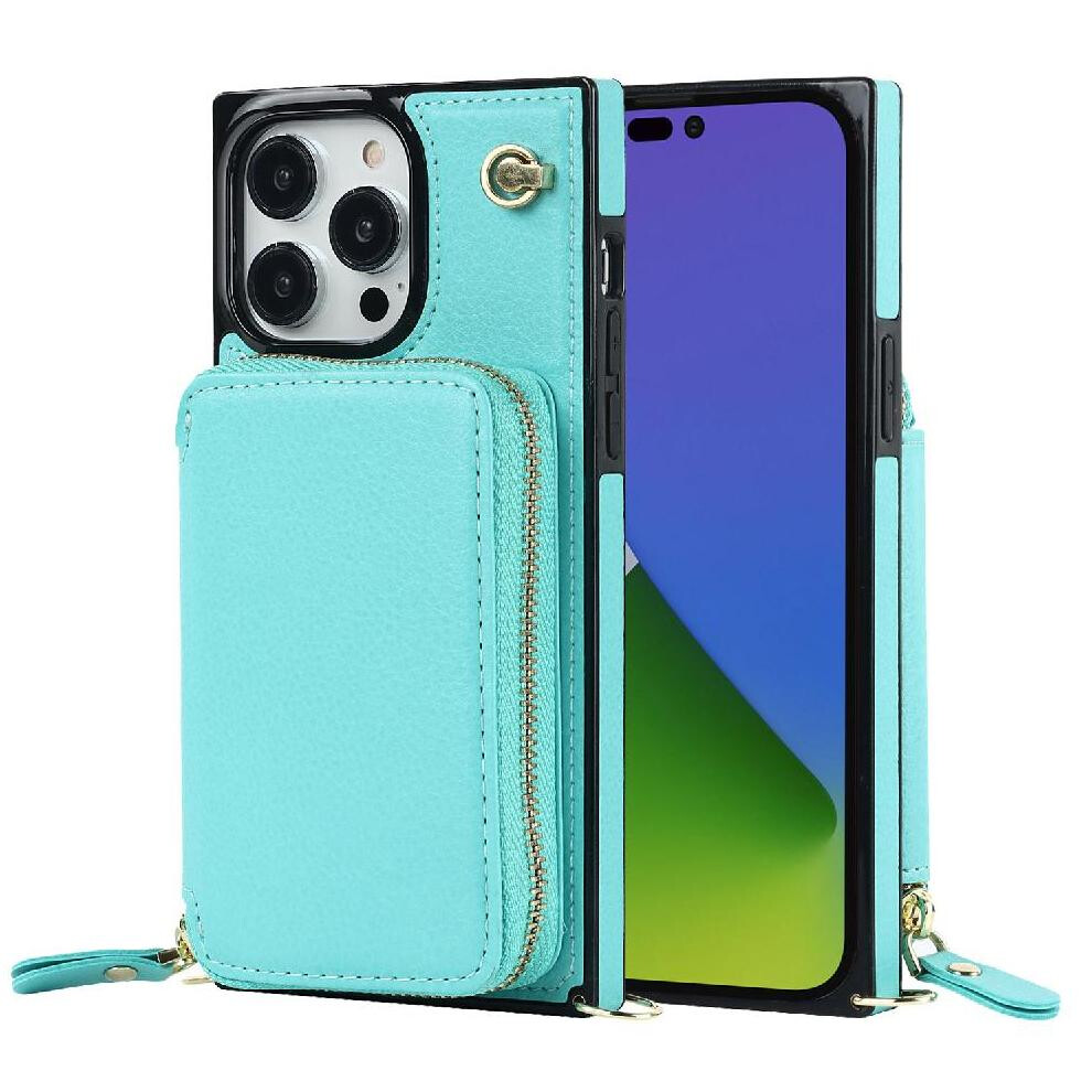 (Blue) Case For Iphone 14 Pro Max Wallet Leather Shockproof Pocket Blue 764549398607