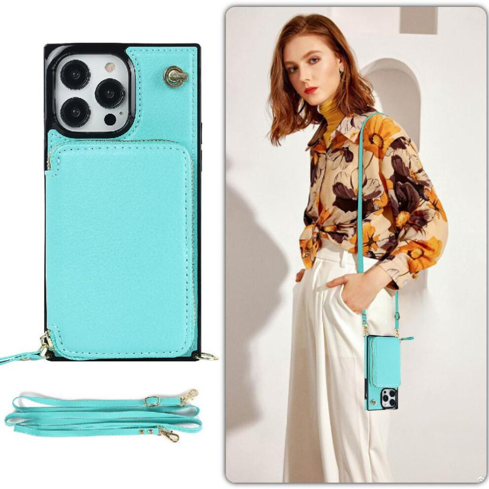 (Blue) Case For Iphone 14 Pro Leather Wallet Shockproof Pocket Blue 764549398669