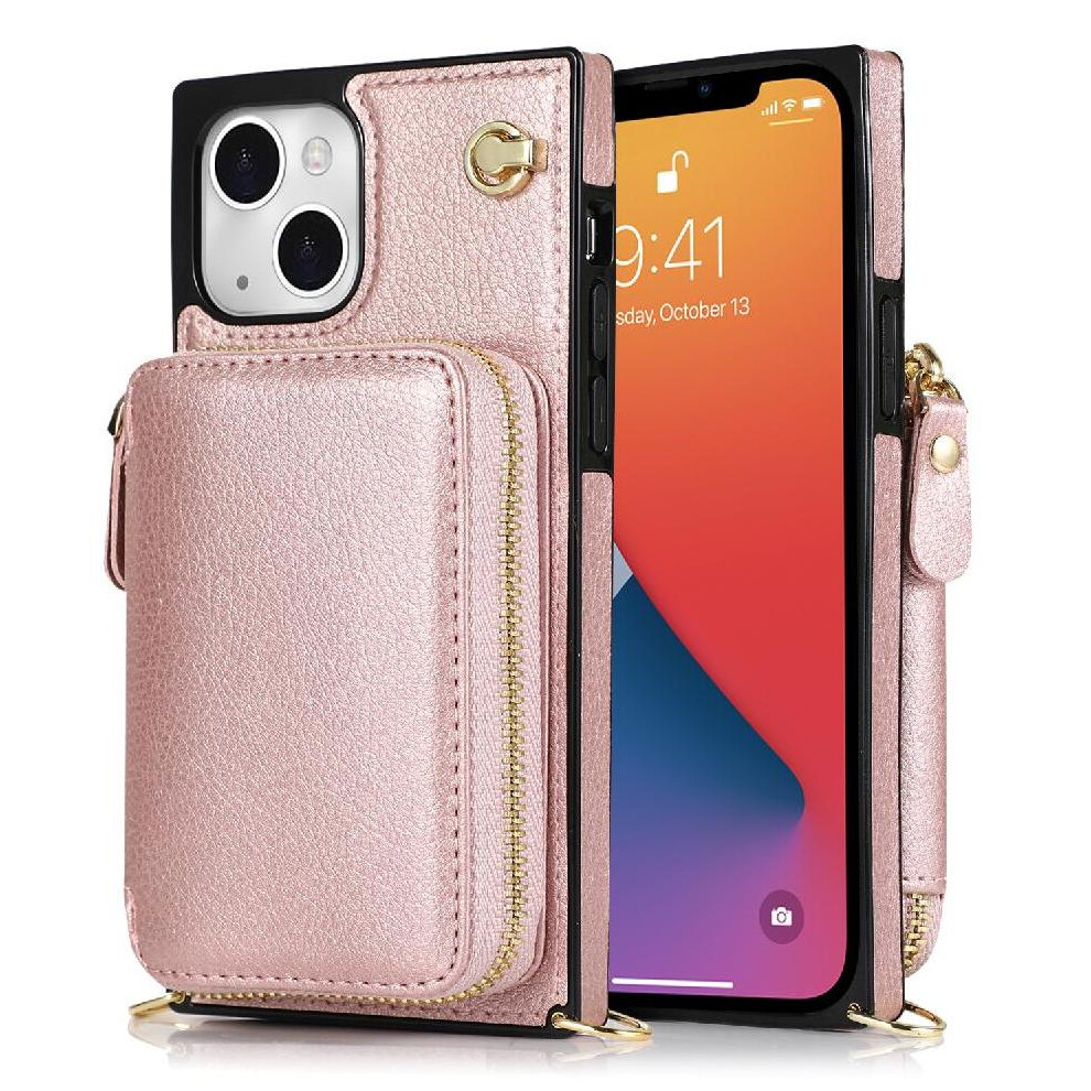 (Pink) Case For Iphone 13 Mini Leather Shockproof Wallet Pocket Pink 764549398867