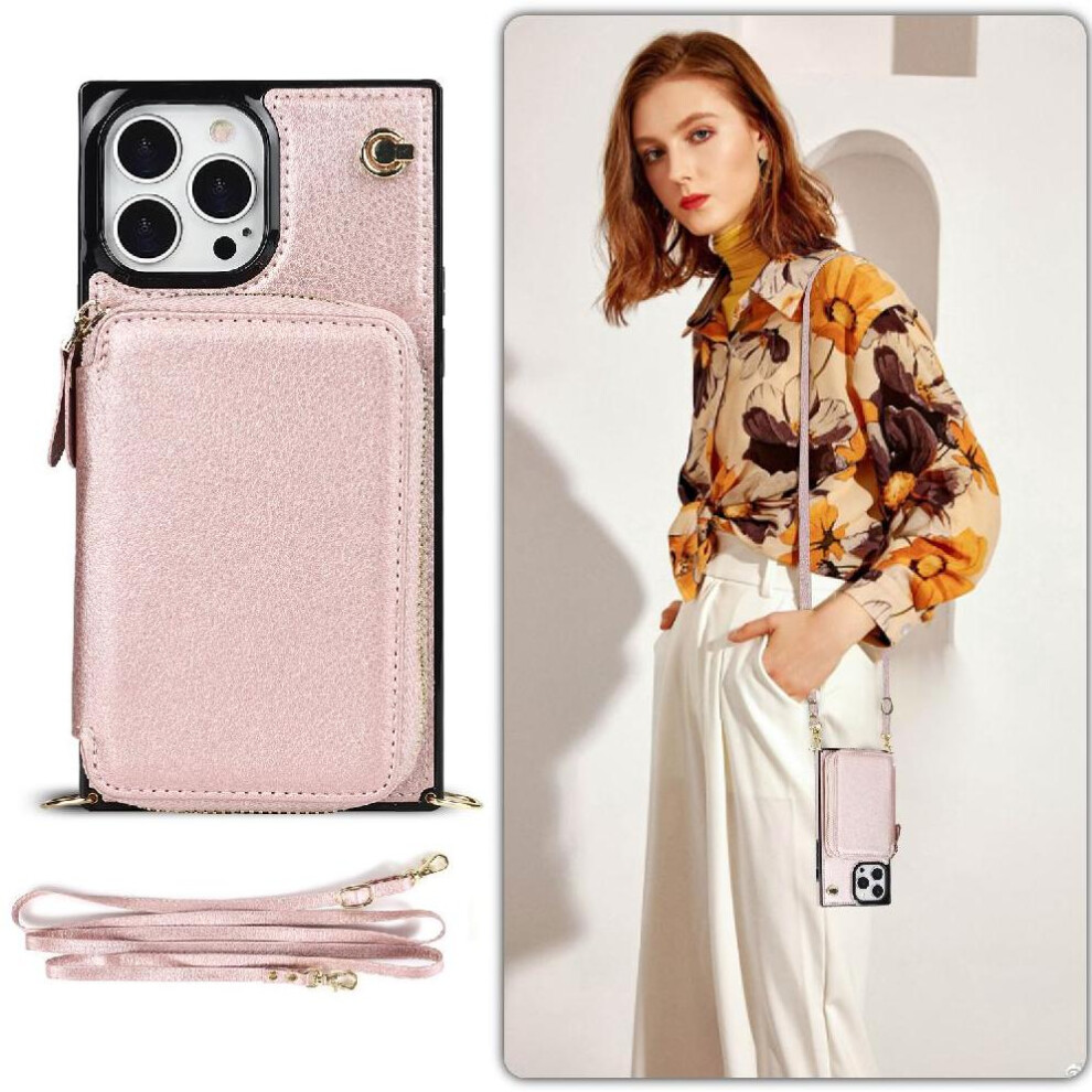 (Pink) Case For Iphone 13 Pro Pocket Wallet Shockproof Leather Pink 764549398980
