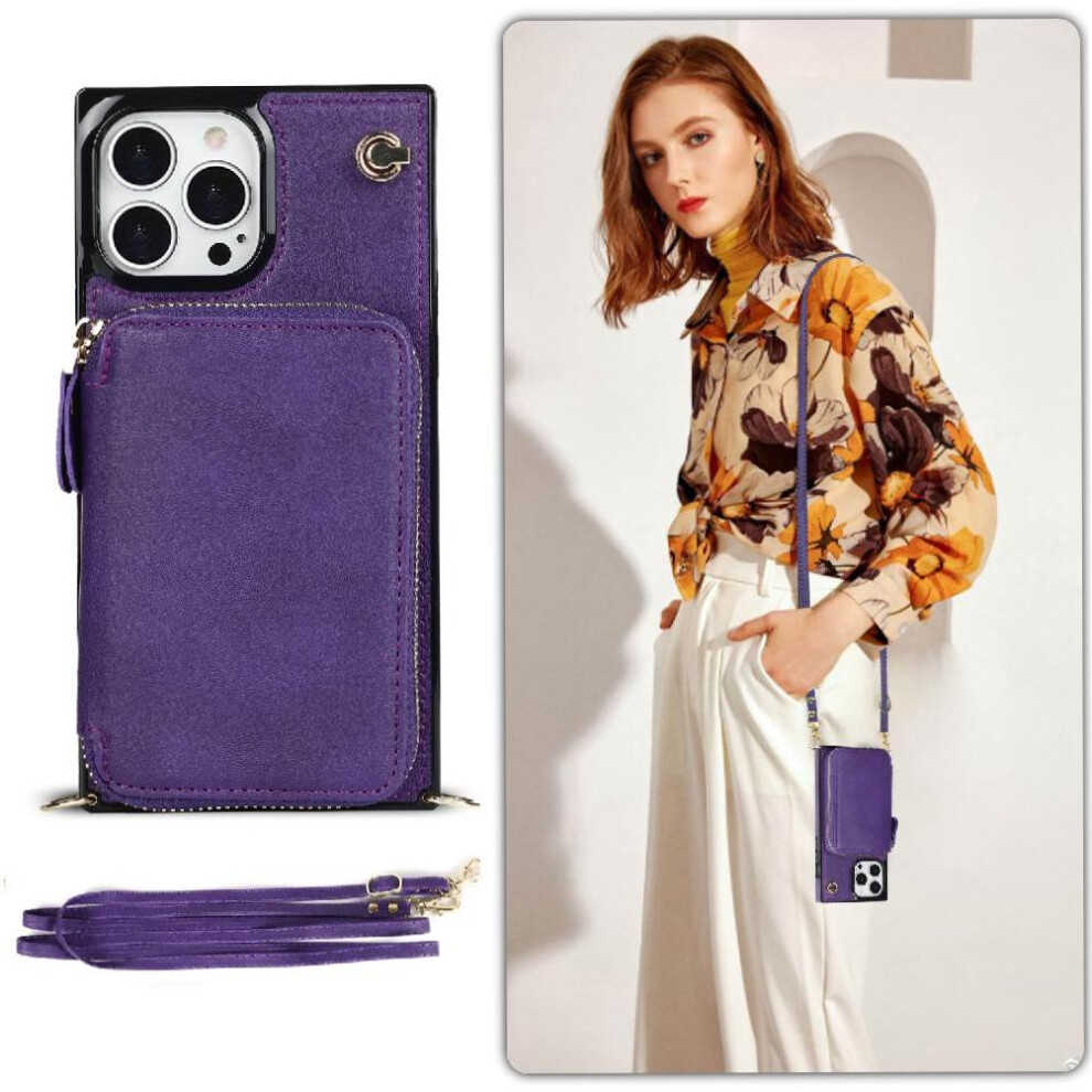 (Purple) Case For Iphone 13 Pro Pocket Wallet Shockproof Leather Purple 764549398997