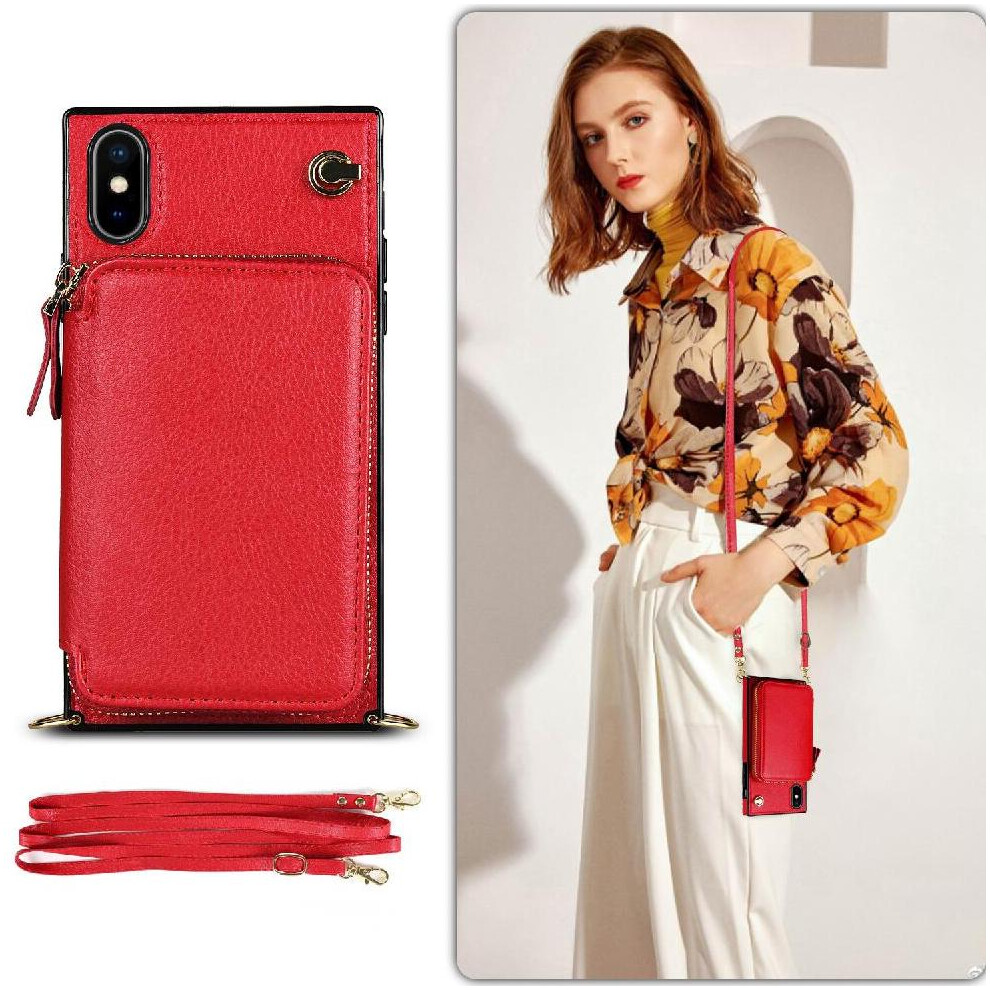 (Red) Case For Iphone Xs Max Shockproof Pocket Wallet Leather Red 764549399079