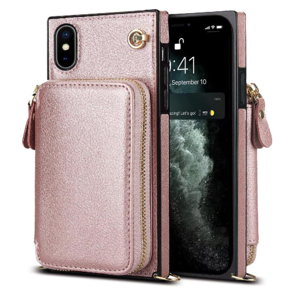 (Pink) Case For Iphone Xs Max Shockproof Pocket Wallet Leather Pink 764549399109