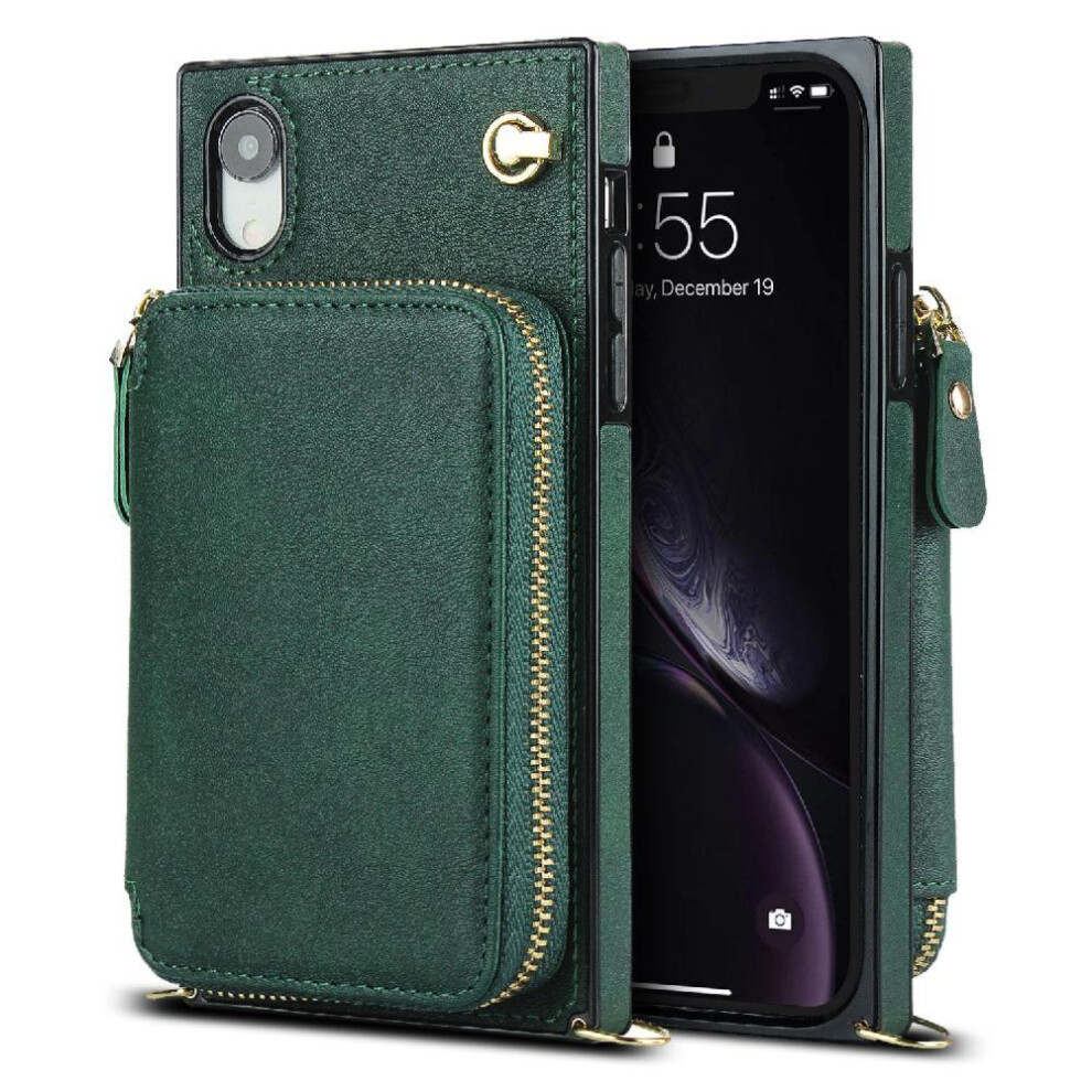 (Green) Case For Iphone Xr Wallet Pocket Leather Shockproof Green 764549399215