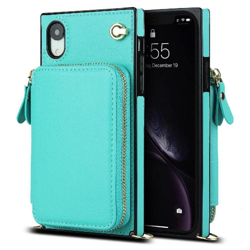 (Blue) Case For Iphone Xr Wallet Pocket Leather Shockproof Blue 764549399208