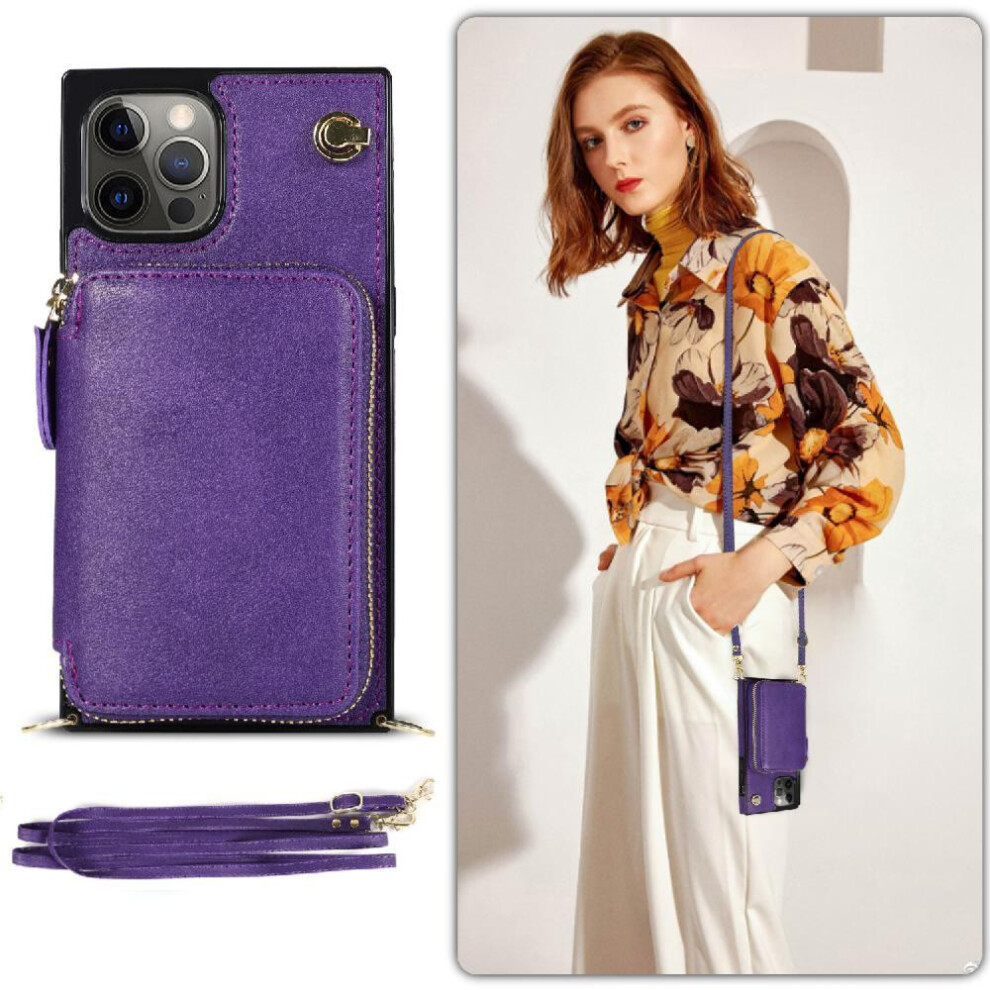 (Purple) Case For Iphone 12 Pro Wallet Shockproof Leather Pocket Purple 764549399352
