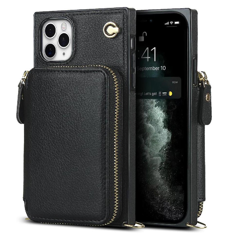 (Black) Case For Iphone 11 Pro Max Leather Shockproof Pocket Wallet Black 764549399482