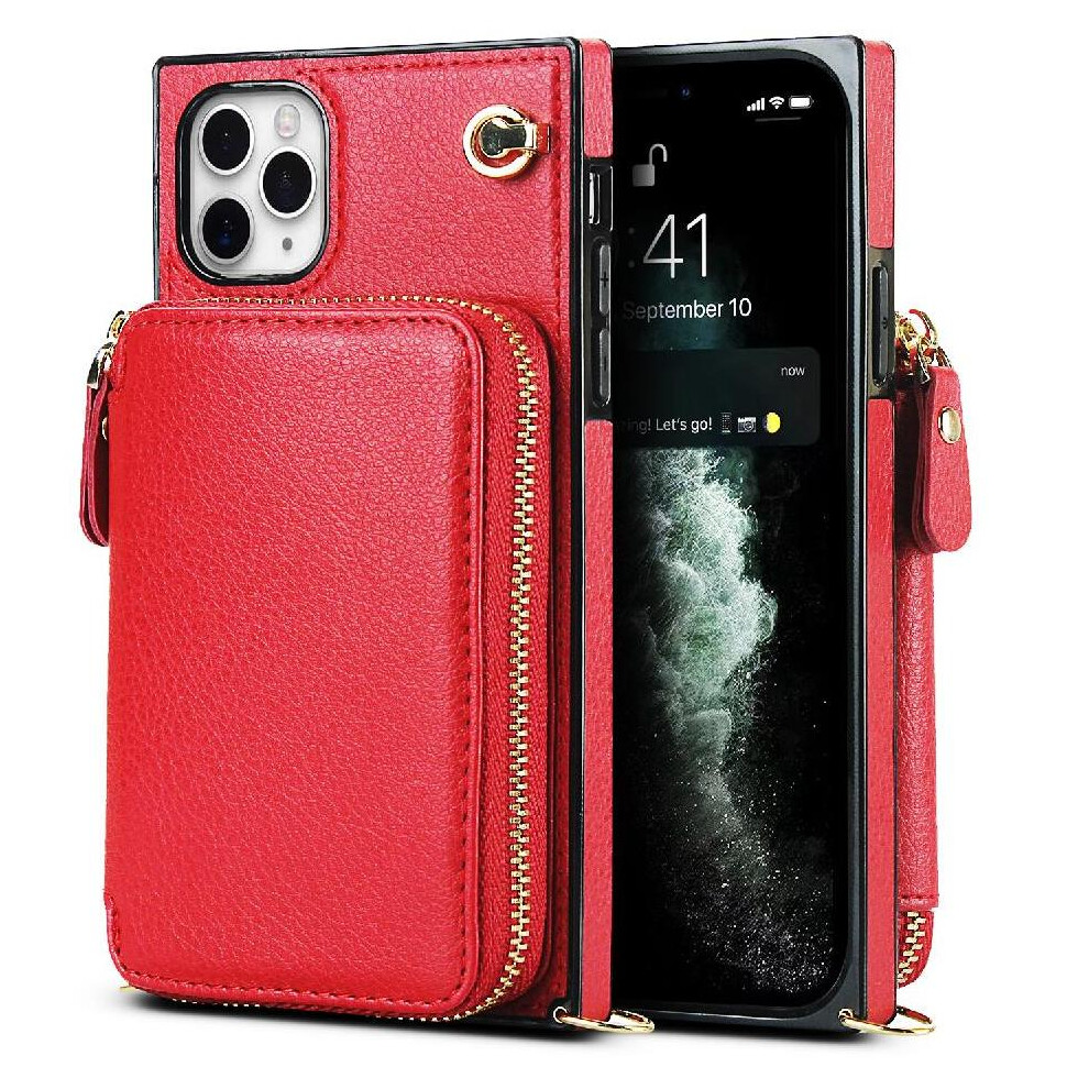 (Red) Case For Iphone 11 Pro Max Leather Shockproof Pocket Wallet Red 764549399499