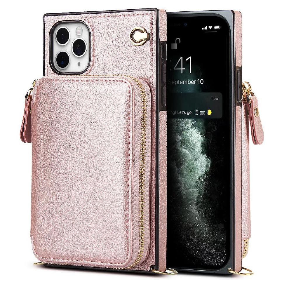 (Pink) Case For Iphone 11 Pro Leather Shockproof Pocket Wallet Pink 764549399581