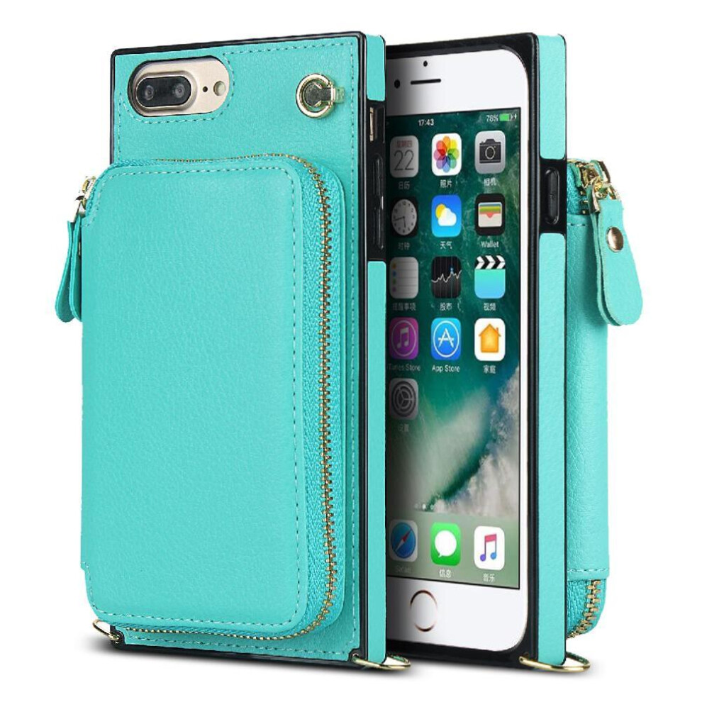 (Blue) Case For Iphone 7 Plus/8 Plus Wallet Shockproof Leather Pocket Blue 764549399680