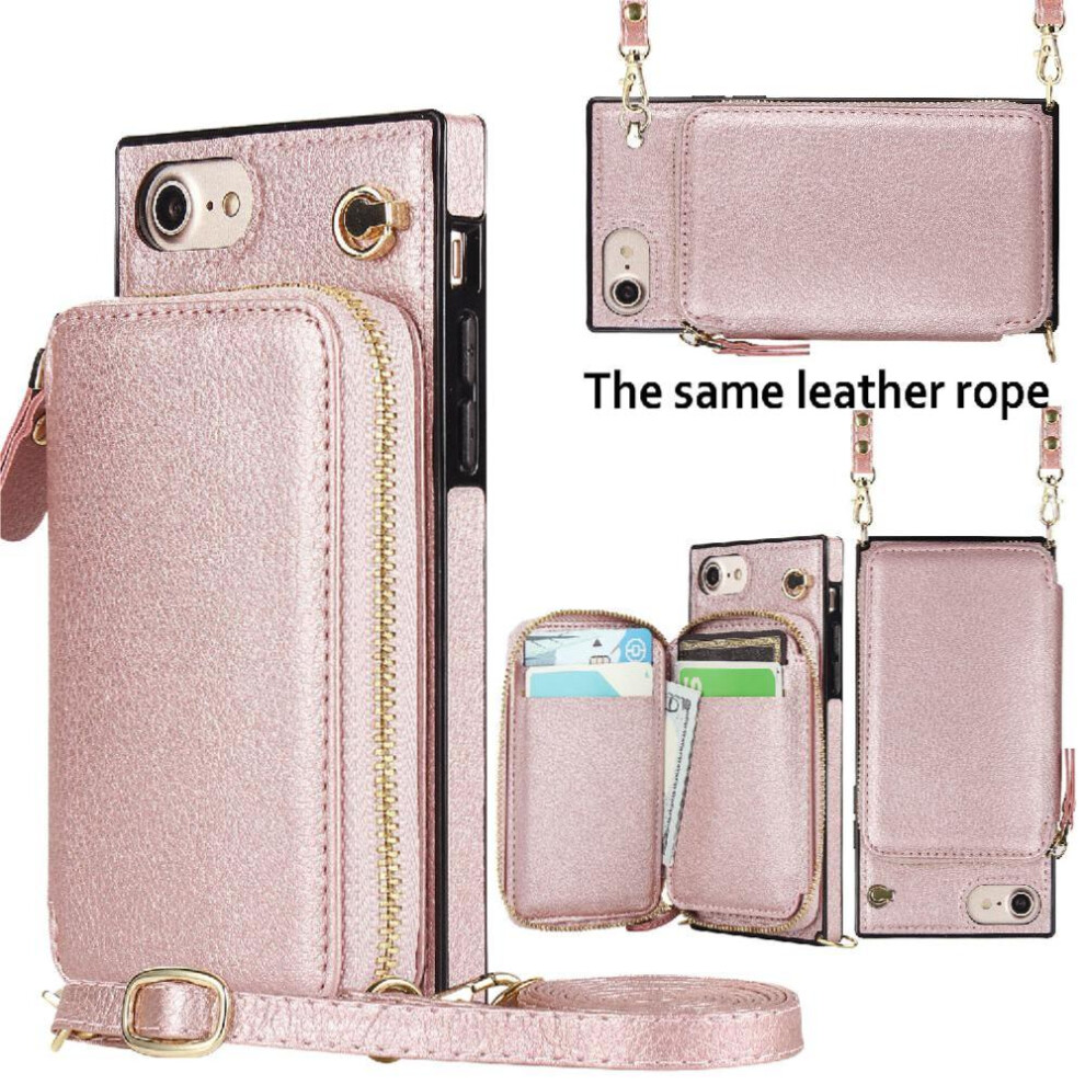 (Pink) Case For Iphone Se 2020/2022 Wallet Pocket Shockproof Leather Pink 764549399826
