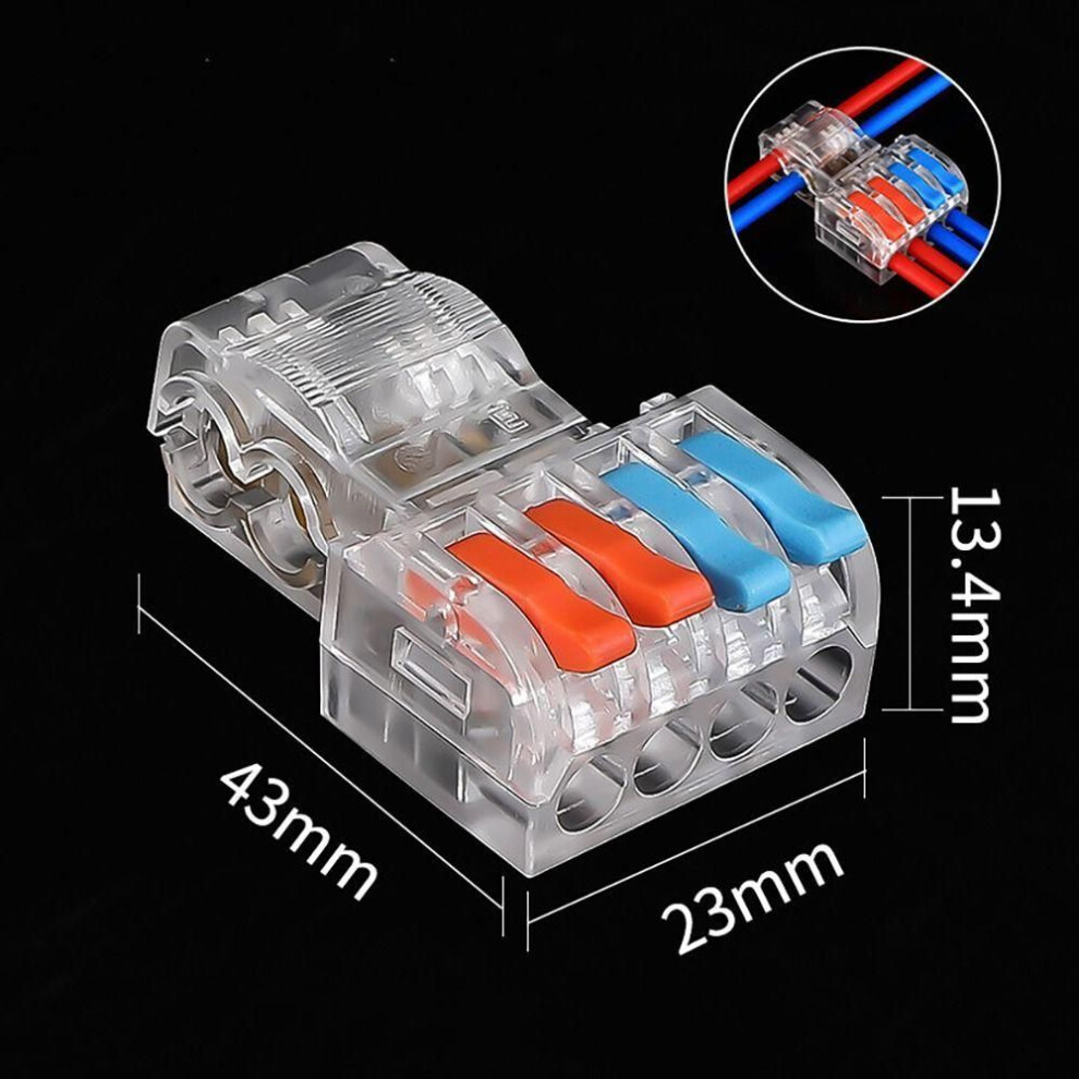 (2) T Type Quick Terminal Block Mini Compact Splice Electrical Connectors Fast Connector  Electrical