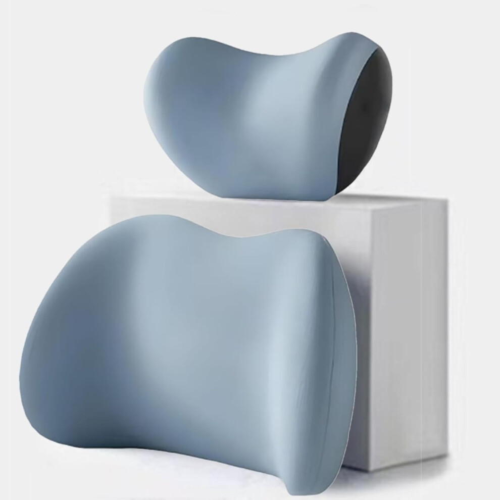 (Blue) Car Headrest & Lumbar Support Cushion,Car Lumbar Support Pillow Neck Pillow Kit,Ergonomic Car Seat Headrest & Lumbar Cushion With Adjustable St Blue 9148144538872