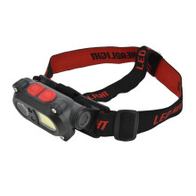 LED Headlamp, LED Headlamp Flashlight 6 Lighting Modes LED Rechargeable Headlight Waterproof Motion Sensor LampC(Black)