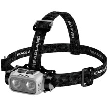 LED Headlamp 3 Modes Super Bright Portable Head Lamp with 4 Lights High Lumen USB Rechargeable for Outdoor Bike Hiking Night Fishing(White)