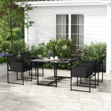 Outsunny 4 Seater Outdoor Table and Chairs with Adjustable Backrest for Garden