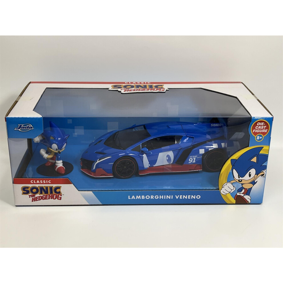 Jada Sonic The Hedgehog Figure Lamborgini Veneno 1:24 Scale 35433 253255082