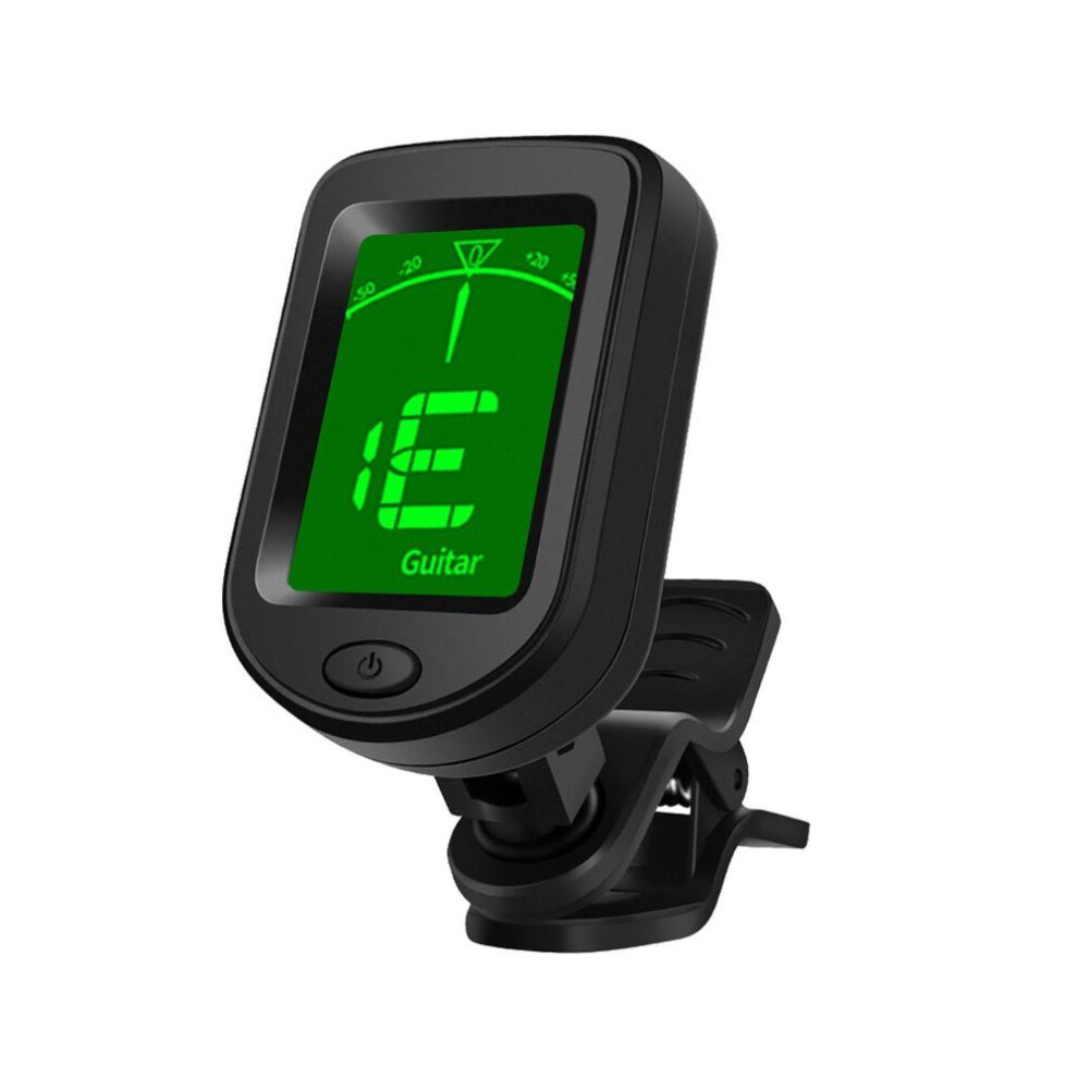 (black) T-02 Guitar Tuner Clip-on Chromatic Digital Tuner Lcd Display Mini Size Tuner For Acoustic Guitar Ukulele Violin
