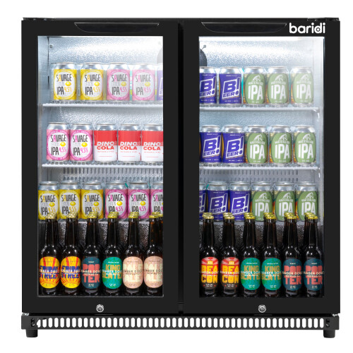 Baridi Back Bar Drinks Fridge with Hinged Double Door, 190L Capacity - DH272 1