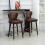 Homcom HOMCOM Bar Stools Set of 2, Dining Stools with Backrest, Footrest, Brown 1