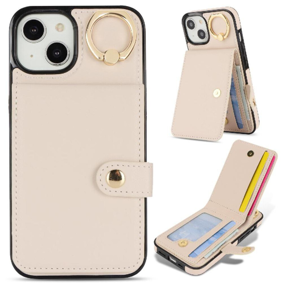 (White) Case For Iphone 13 Card Slot Wallet Rfid Ring Shockproof White 764549404643
