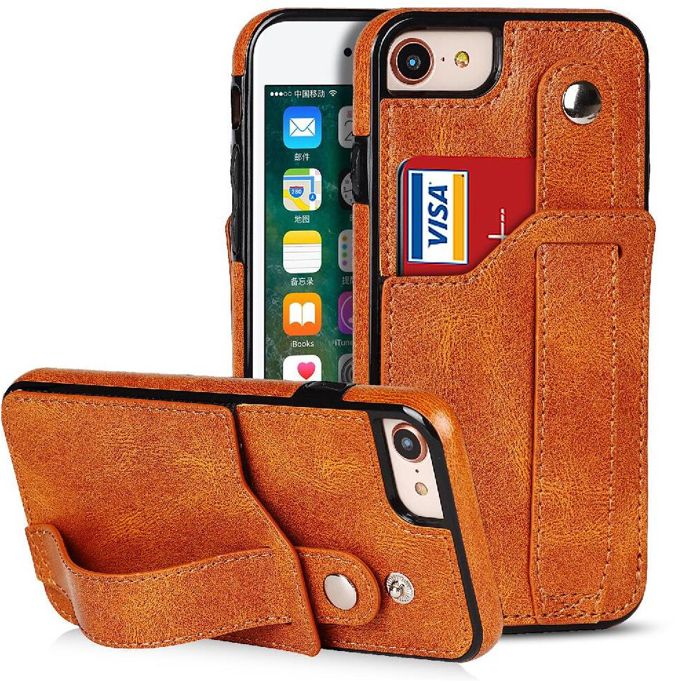 (Brown) Case For Iphone 7/8 Card Slot Lightweight Gift Ring Brown 764549405244