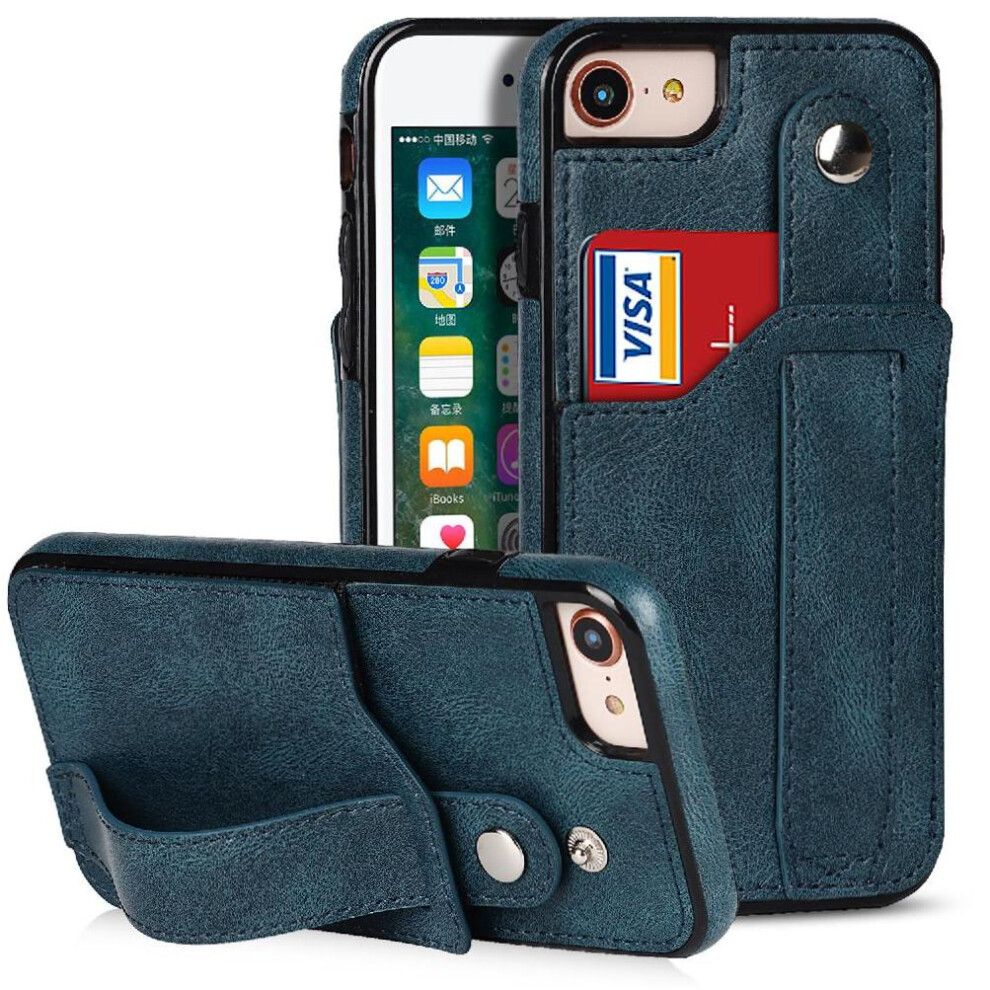 (Blue) Case For Iphone 7/8 Card Slot Lightweight Gift Ring Blue 764549405237