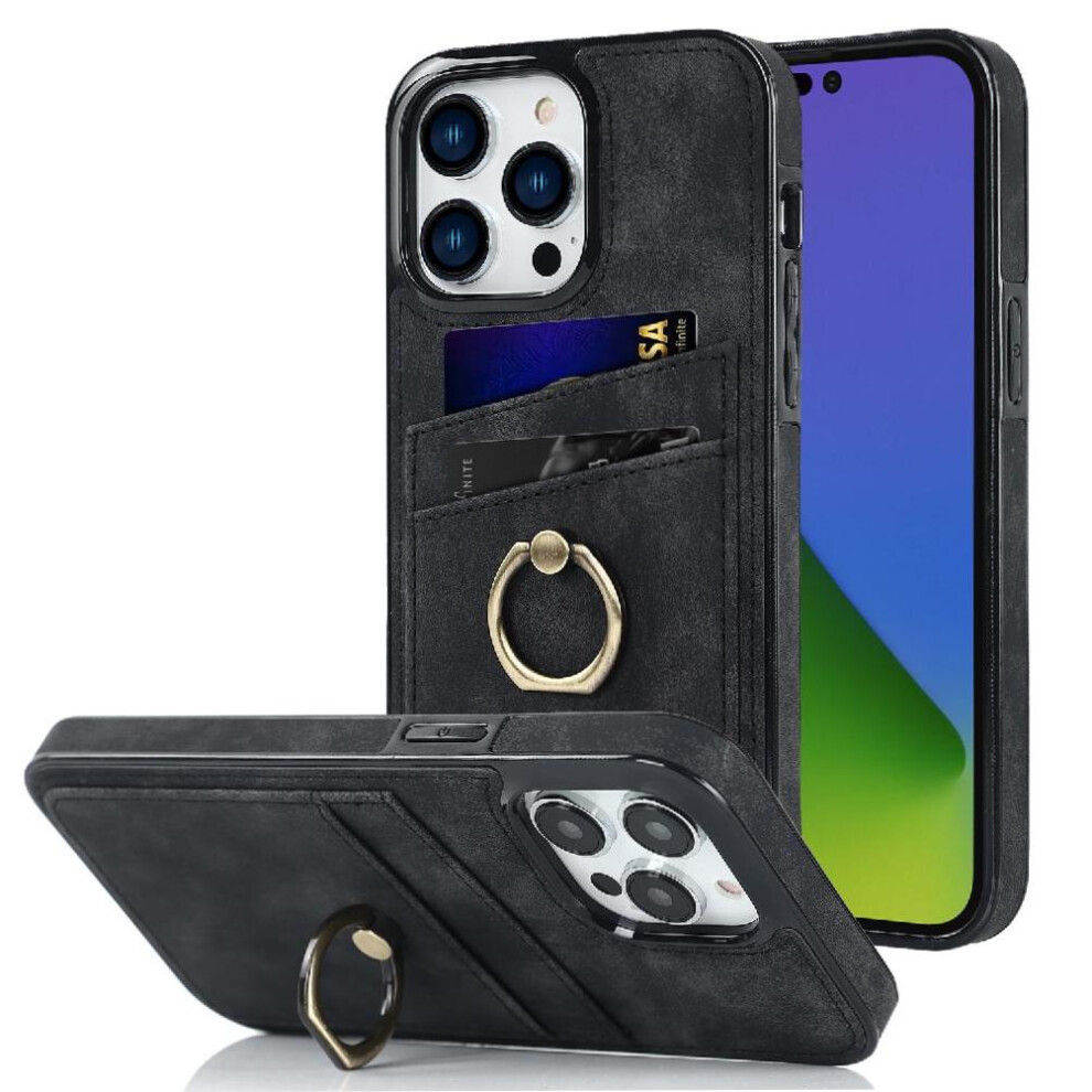 (Black) Case For Iphone 14 Pro Max Card Slot Lightweight Gift Ring Black 764549406012