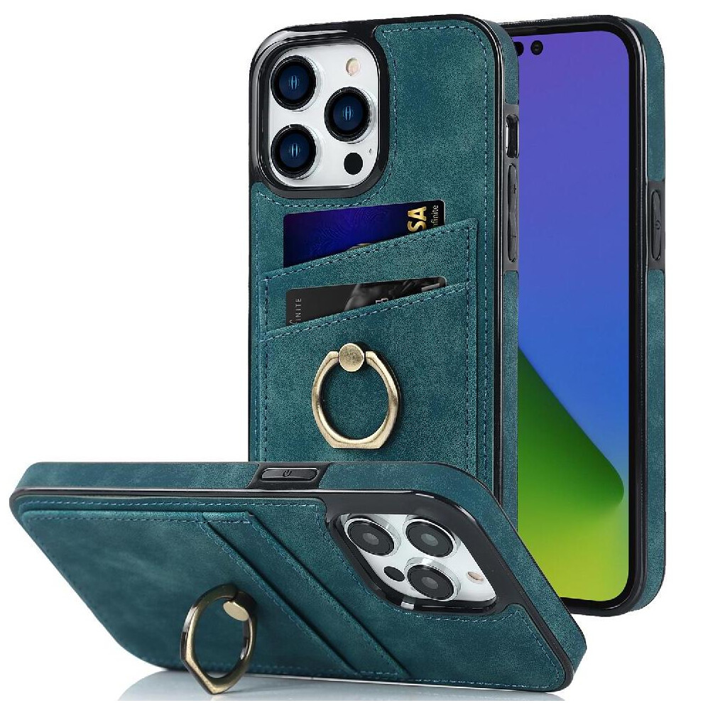 (Blue) Case For Iphone 14 Pro Max Card Slot Lightweight Gift Ring Blue 764549406036