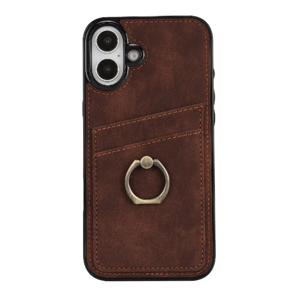 Photos - Case   for iphone 16 Gift Card Slot Ring Lightweight(Brown)